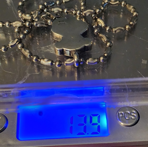 Tous Sterling Silver 925 Bear Pendant VINTAGE & 18" Sterling Silver Chain - Picture 6 of 6